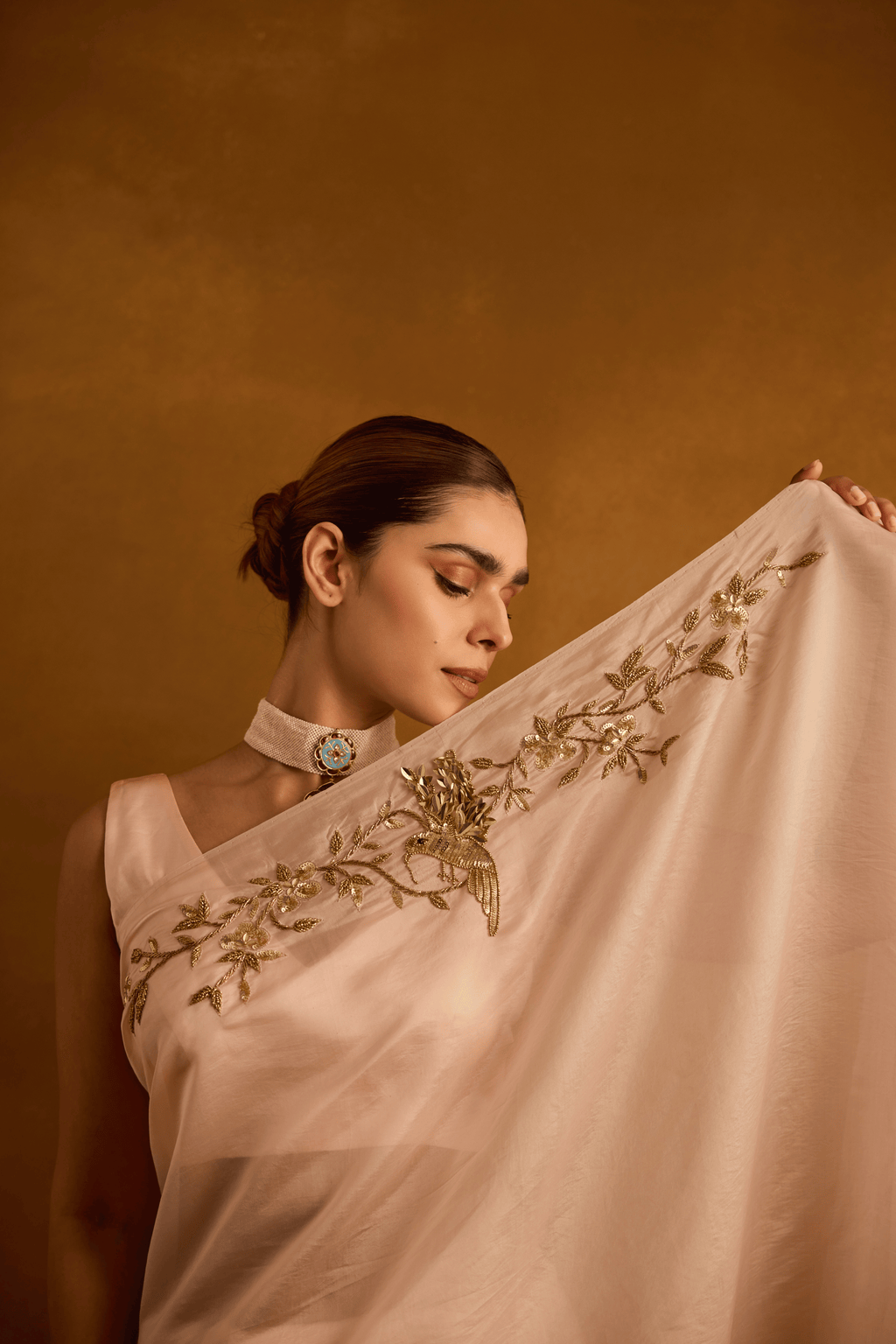 Blushing Bough Saree